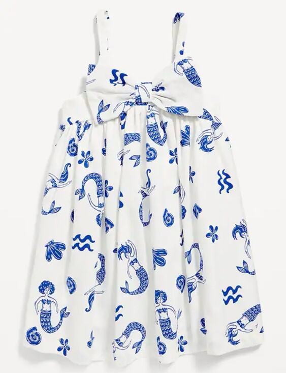 Old Navy Other - Old Navy Mermaid Textured Bow Tie Dress Toddler Girls 2T Linen Blend Sleeveless